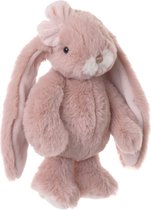 Bukowski pluche konijn knuffeldier - oud roze - staand - 22 cm - Luxe kwaliteit knuffels