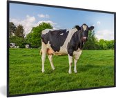 Vache Zwart et blanche au pâturage 90x60 cm