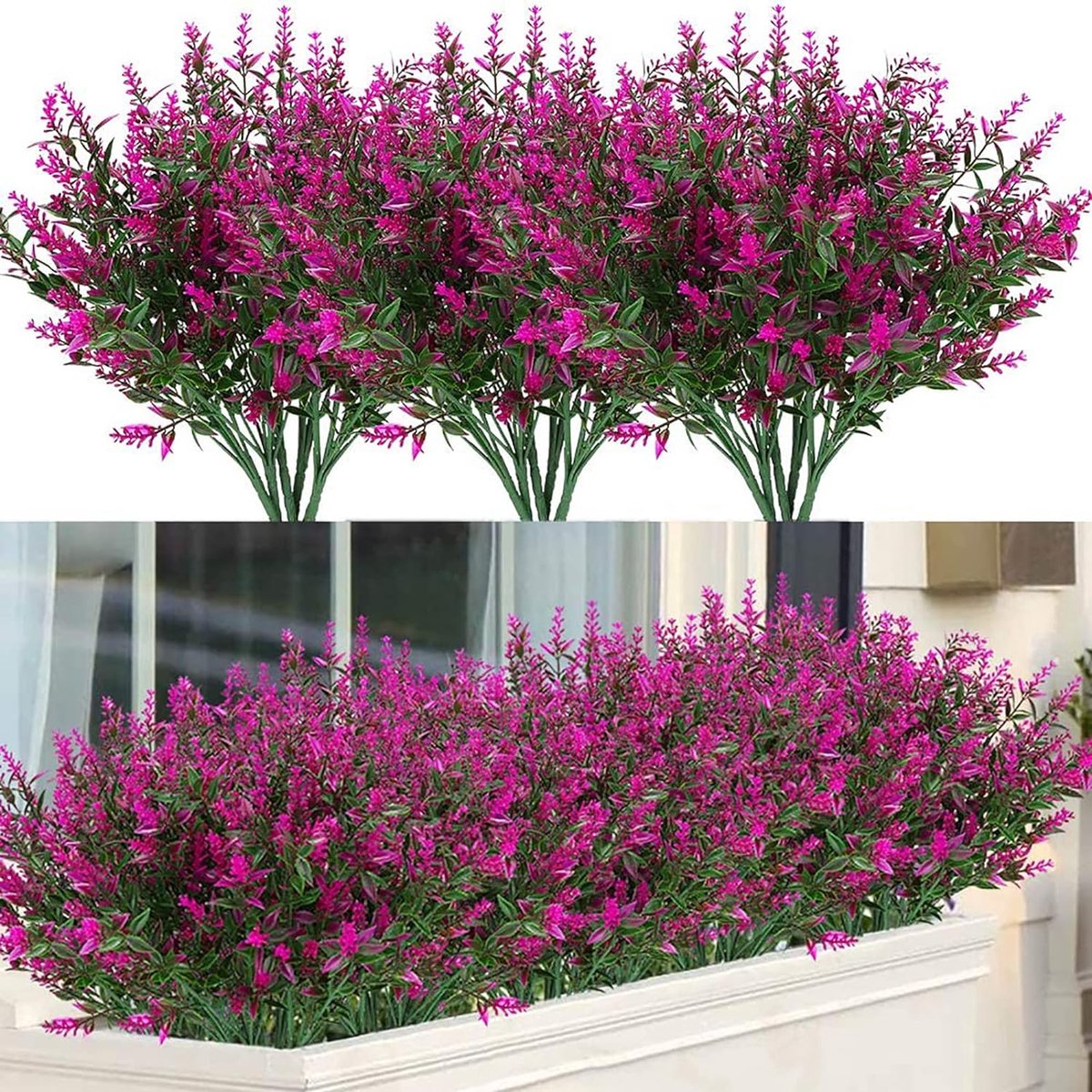 WILLBOND 12 bundels kunstmatige lavendel UV-bestendige planten buiten