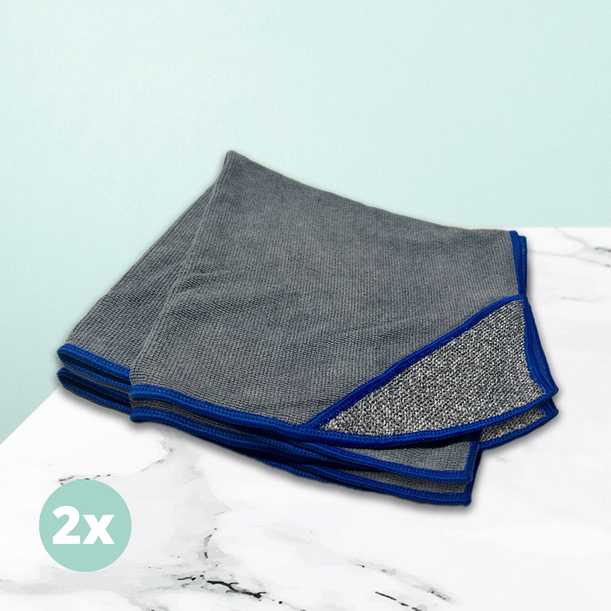 Goedkoopste Schoonmaakdoek - kookplaat - keuken - 2 stuks - microvezel met scrub (perfect voor inductie kookplaat