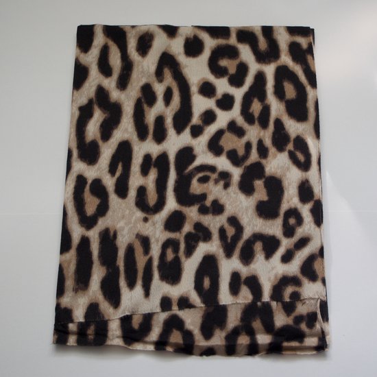 Bijoutheek Sjaal (Fashion) Panter patroon (180cm x 90cm) Khaki