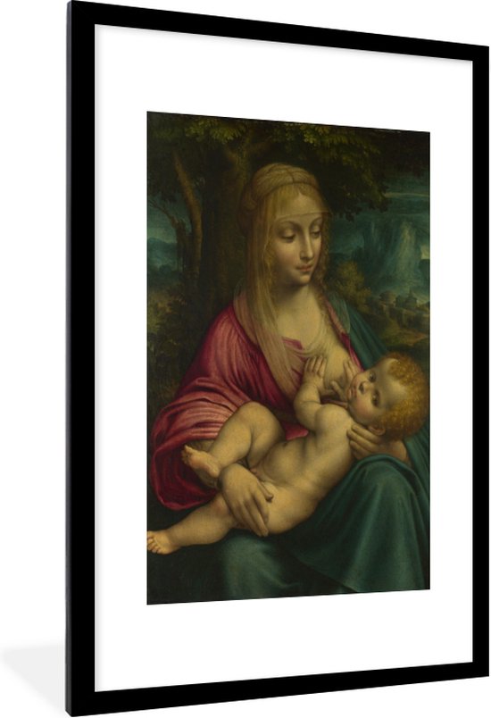 Fotolijst incl. Poster - The virgin and child - Leonardo da Vinci - 60x90 cm - Posterlijst