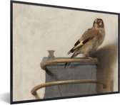 Cadre photo avec affiche - Décoration de chambre esthétique - Le chardonneret - Carel Fabritius - Vogels - Maîtres anciens - Cadre pour affiche - Décoration murale - Décoration de chambre adolescents - 80x60 cm