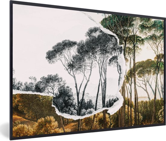 Italiaans Landschap Met Parasoldennen - Canvas - Wanddecoratie