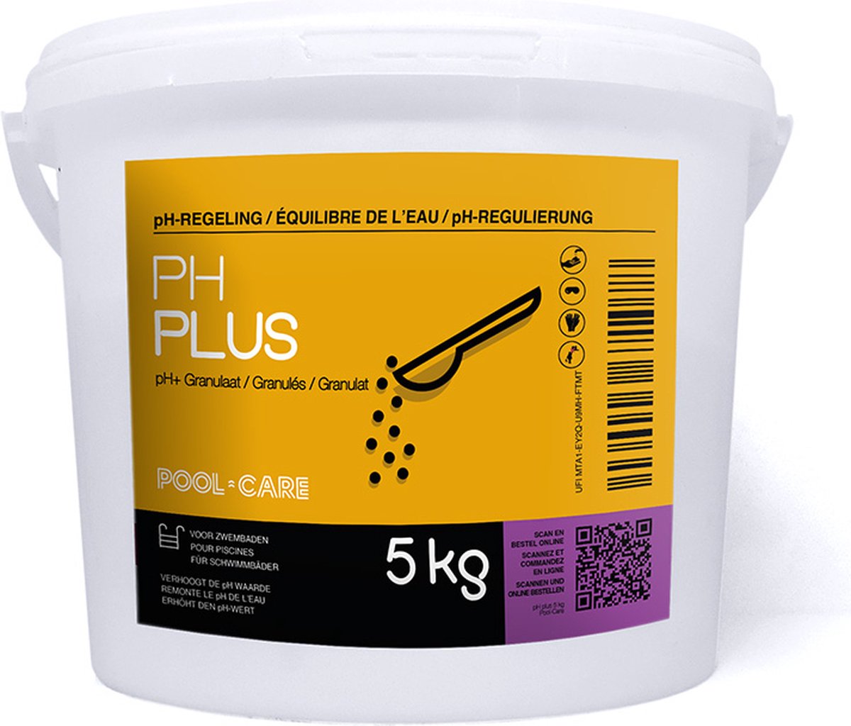 PoolCare pH plus pH plus zwembad pH+ Zwembad 5 kg Poeder bol