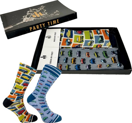 Sock My Feet geschenkdoos sokken heren 39 42 - cadeau voor man - duurzaam - naadloos - Oldtimers