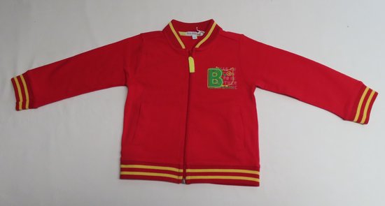 Gilet - Jongens - Rood met gele streep on de boorden - 1 jaar 80