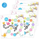Muziek - Beloningssysteem + Stickers - 6 Beloningskaarten met 160 Beloningsstickers - Belonen met Stickers - Beloningsysteem Kinderen - Sale - Goedkoop - Opvoeden - Stickers Meisjes - Muziekles - Muzieknoten - Muziek Stickers - Beloningssysteem Kind