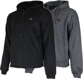 2-Pack Donnay - Sweatvest met capuchon (Bruce) - Sportvest - Heren - Charcoal marl/Black (1030) - maat S