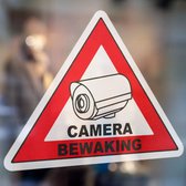 Camera Bewaking Bord Sticker - Set van 3 stickers - 8,6 x 6,3 cm