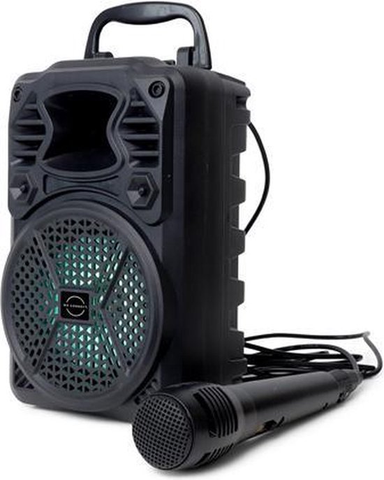 BRAINZ Karaokeset - Inclusief microfoon - LED verlichting - Bluetooth - Zwart / Blauw - Brainz