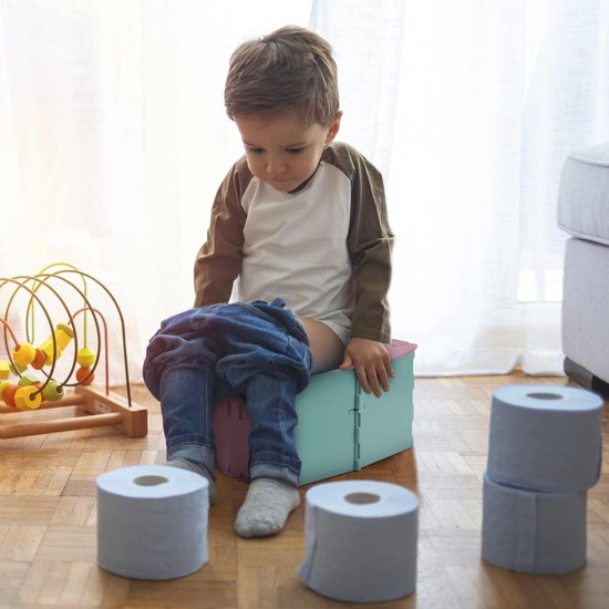 Opvouwbare toiletbril Kinderen onderweg Mobiel babypotje Draagbaar babytoiletpotje voor kinderen 12-36 maanden Roze van Dutrye — afbeelding 3