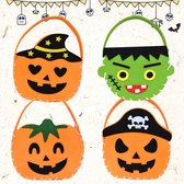 Loha-party®24 stuks Halloween tas- Snoepzak-DIY Materiaal pakket-traktatie uitdeelcadeautjes-Handgemaakte-Traktaties tas-halloween decoratie- Snoepzakjes- Trick or Treating-Cadeauzakjes-feestartikelvoor halloween