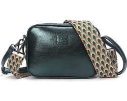 Groene schoudertas Padola | schoudertasje | veganleather | tassentrends trendytas | modetrends | verstelbare schouderband | mix&match | imdutch