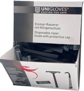 Unigloves Lames de rasoir Black Line - 100 pièces - Lame de rasoir jetable - avec capuchon de protection