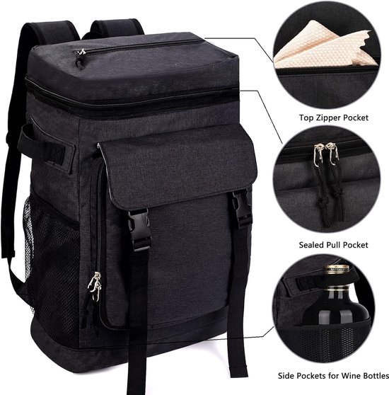 Koeltas, boodschappentas, picknicktas, thermische tas met isolatie, geïsoleerde tas koeltas voor kamperen, picknick, voedseltransport, winkelen van KOEL — afbeelding 4