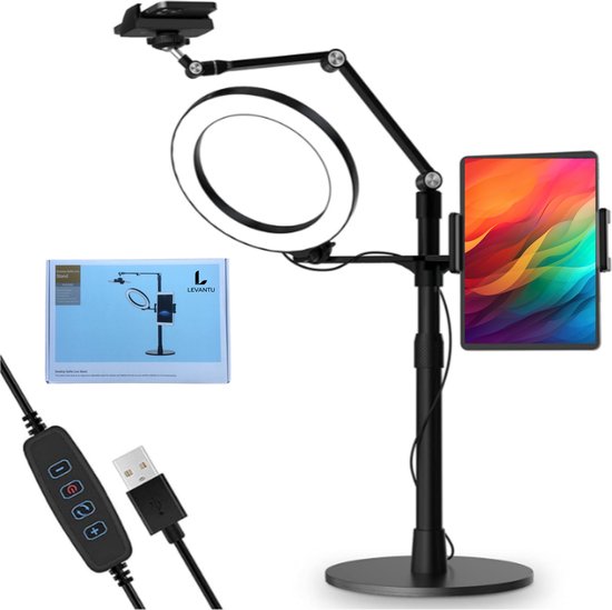 LEVANTU® LED Ringlamp met Statief