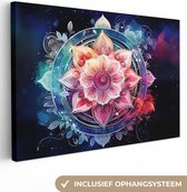 Canvas Schilderij Mandala - Kleuren - Galaxy - 120x80 cm - Wanddecoratie