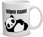 Akyol - liggende panda met eigen naam koffiemok - theemok - Panda - panda liefhebbers - mok met eigen naam - iemand die houdt van panda's - verjaardag - cadeau - kado - 350 ML inhoud