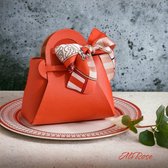 AliRose - Luxe Giftbag - 10 Stuks - For - Wedding - Birthday - Feest - Party - Oranje - Imitatie Leer - Hoge Kwaliteit - Orange