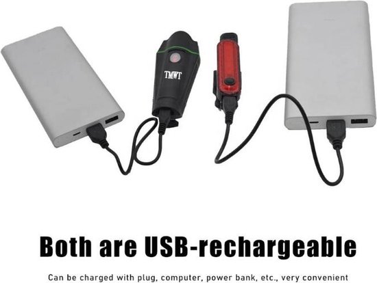 Venneweide Fietslamp LED fietslicht fietsverlichting set usb oplaadbaar voorlicht achterlicht — afbeelding 4