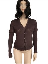 NOPPIES Cardigan tight Louisiana dark brown XL