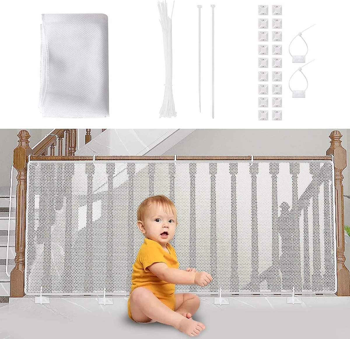 Filet de protection d'escalier pour enfants, filet de sécurité BelonLink 3M  pour