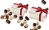 Chocolade - Cadeau chocola bonbon 2 x 200 gram - 2 x doos gevuld met handgemaakte bonbons