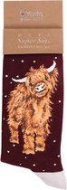 Wrendale herensokken Kerst -'A Highland Christmas' Cow Men's Socks Christmas - Sokken Koe - Kerstsokken