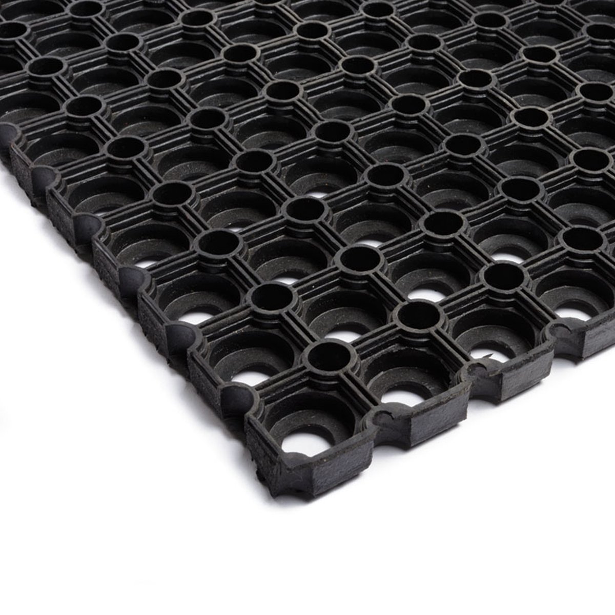 Rubbermat - Rubber Ringmat met Open bodem - - 100x100x2,2cm - werkplaatsmat