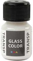 Glasverf - Porseleinverf - Verf Voor Porselein En Glas - Transparant - Wit - Glass Color Transparant - Creotime - 30ml