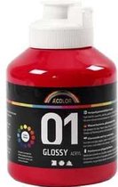 Acrylverf - Schoolverf - Primair Rood, Glossy - 500 ml - A-color