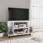 The Living Store Tv-meubel 4 Open Schappen - 80 x 40 x 40 cm - Gemaakt van Spaanplaat - Wit
