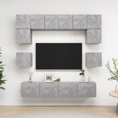 The Living Store TV Meubelset - Betongrijs - 80 x 30 x 30 cm - Spaanplaat