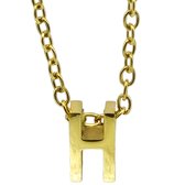 Initial ketting letter H - Minimalistisch - Goudkleurig Staal