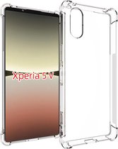 Sony Xperia 5 V Hoesje - MobyDefend Transparante Shockproof TPU Gelcase - Verstevigde Hoeken - Volledig Doorzichtig - GSM Hoesje - Telefoonhoesje Geschikt Voor Sony Xperia 5 V
