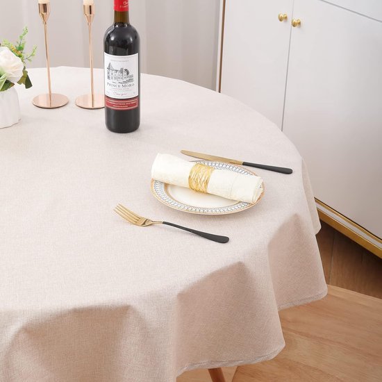Afwasbaar tafelkleed ecruvariante=tafelkleed rond - tischdecke rund= 140 cm - online kopen? | Korting tot 20
