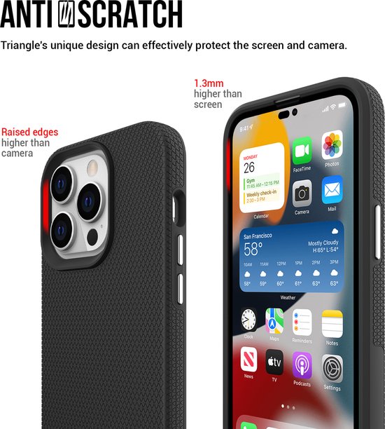 Bumper chocs 2 couches Coques antichoc Apple iPhone 15 Plus/ Max Hybrid Pc TPU Bumper Apple iPhone 15 Plus/ Max Protection Robuste Armure Shel + Protecteur d'écran en verre dur