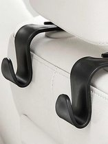 Waledano® Hoofdsteun Haakjes - Tassenhaak - Autostoel - Bag Hook - Tassenhanger – Tas haak – Tassenhouder – Kleerhangers – Zwart - 2 stuks