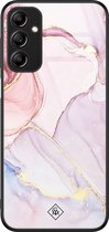 Casimoda® hoesje - Geschikt voor Samsung Galaxy A14 5G - Marmer roze paars - Luxe Hard Case Zwart - Backcover telefoonhoesje - Paars