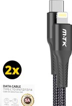 USB-C naar iPhone Kabel TB1235 5A - 1 meter | USB C naar Lightening kabel (2 stuks)