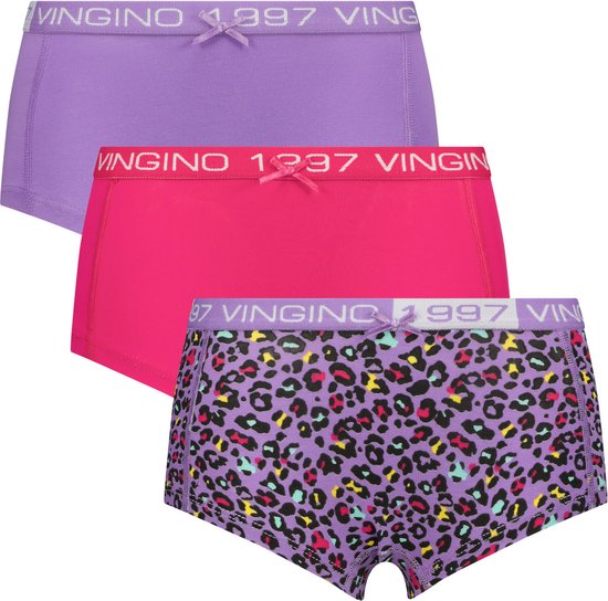 Vingino meiden ondergoed 3 pack boxers Color Animal Flower Lilac bol