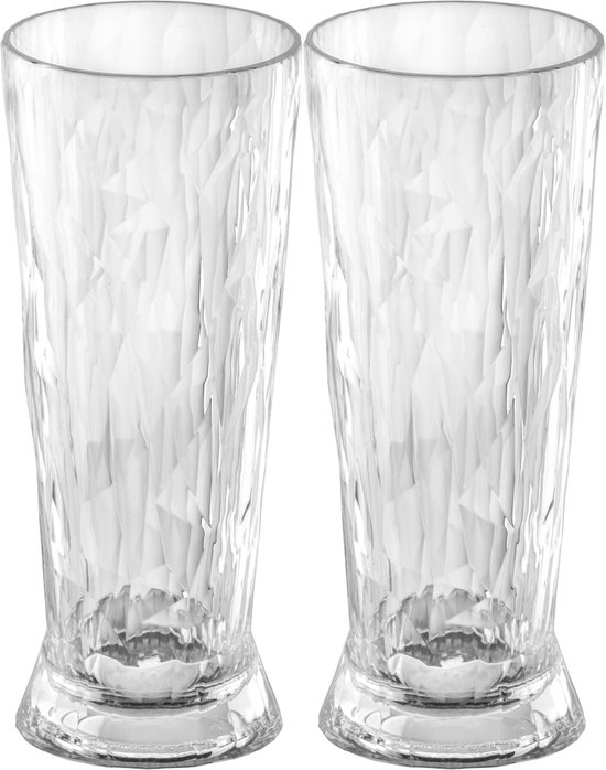 Foto: Koziol superglas club no 10 bierglas 300 ml set van 2 stuks kunststof transparant