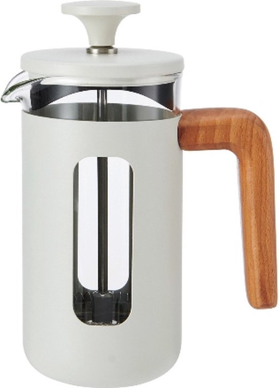 Cafetière, 3 Cups, 0.35 L, RVS, Glas, Hout, Wit - La Cafetière | Pisa