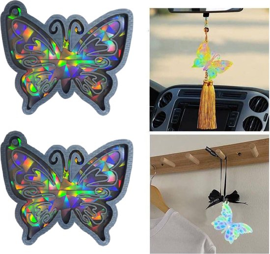 Holografische Vlinder Epoxyhars Siliconen Mal - Voor DIY Ketting Decoraties en Sleutelhanger Creaties - Zwart - 3 Stukken - 