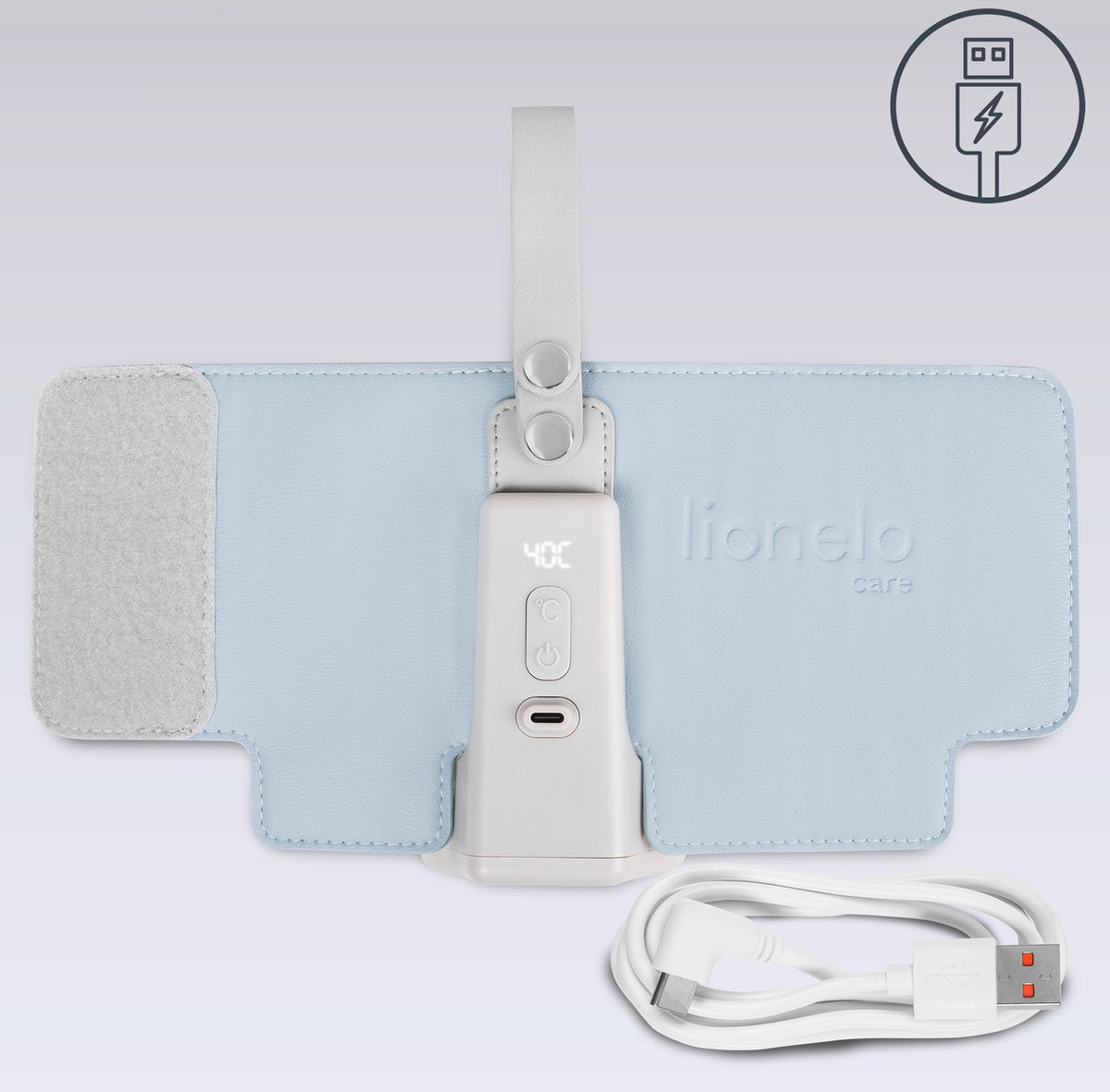 Lionelo Thermup Go Grey Silver — Chauffe-biberon portable