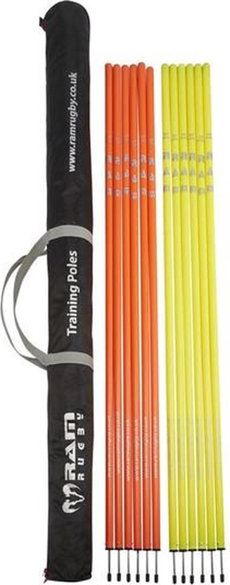 Trainingspalen - PVC - In tas - Geel/oranje - 12 stuks