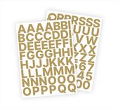 Letter stickers / Plakletters - Stickervellen Set - Metallic Goud - 3cm hoog - Geschikt voor binnen en buiten - Standaard lettertype - Mat