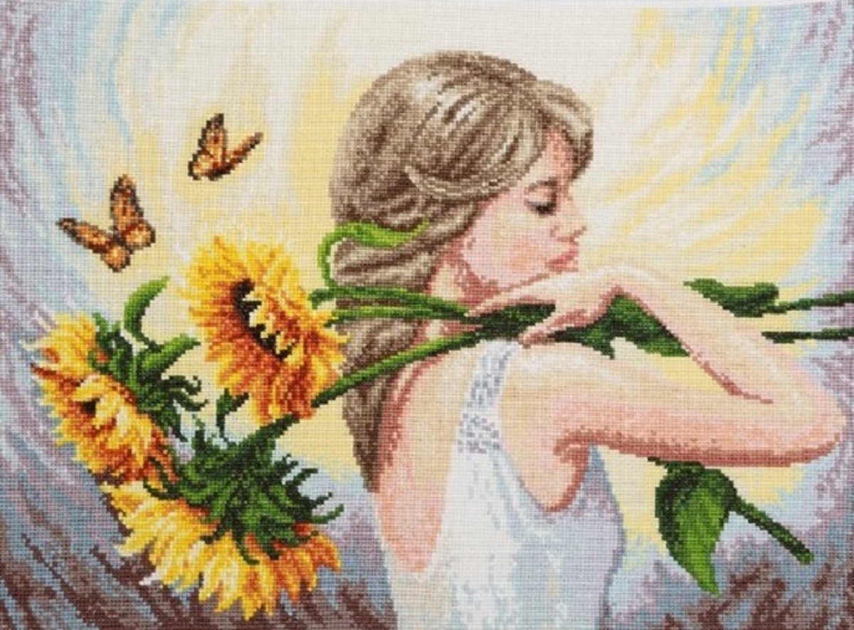 Borduurpakket VDV - Summer Mood - Zomerstemming - telpatroon om zelf te borduren - DMC garens