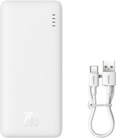 Baseus Airpow 30.000 mAh Powerbank Wit | Hoge Capaciteit Snel Laden & PD Fast Charge | 20W USB-C & USB-A | Geschikt voor Samsung, iPhone en andere smartphones